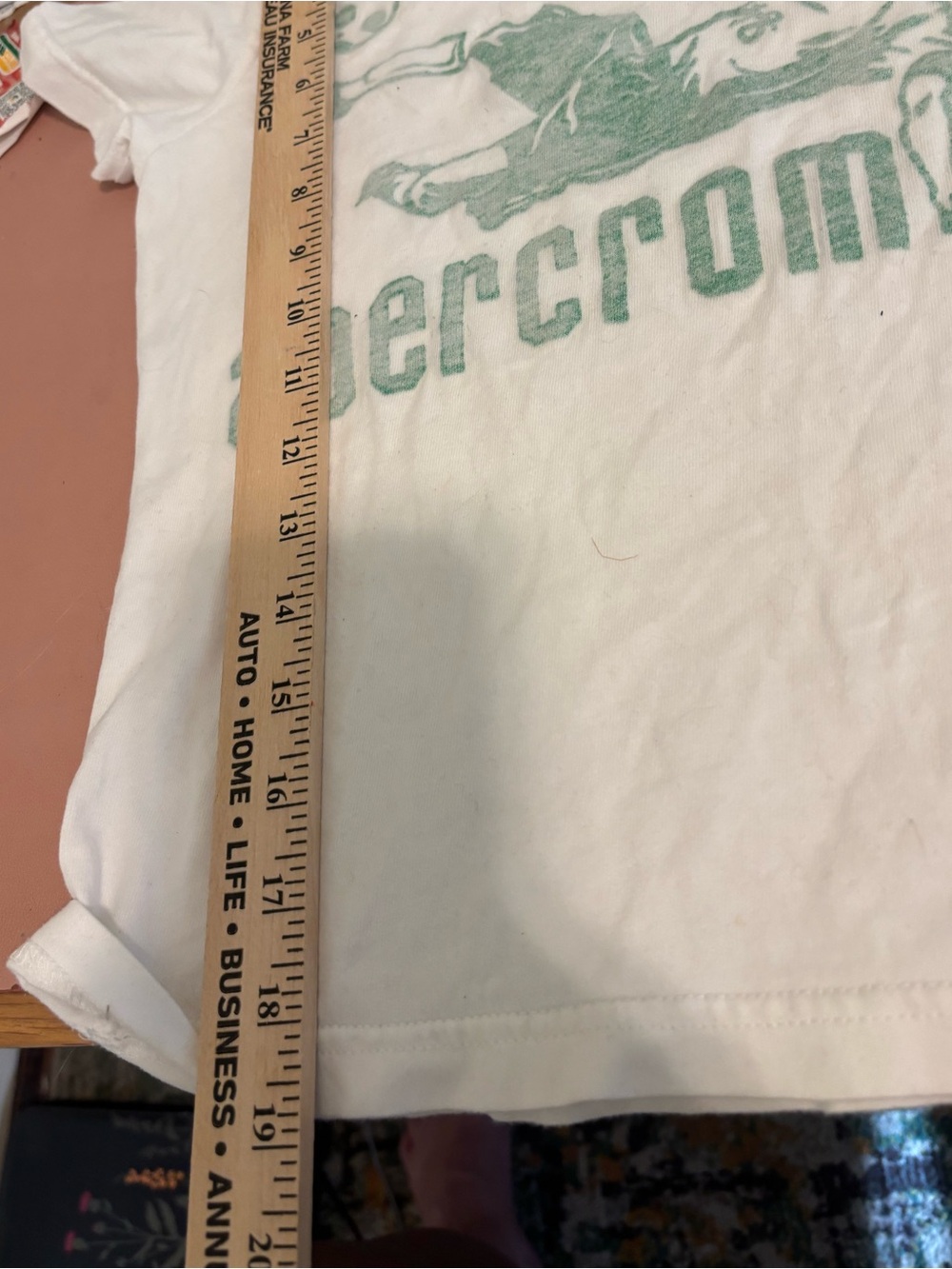 Abercrombie & Fitch White Tee with Green Graphic - Picture 7 of 8